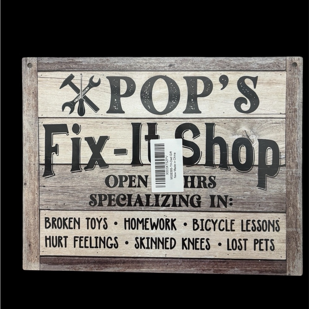 Amazon Rustic Brown and Black Fix-It Shop Sign
